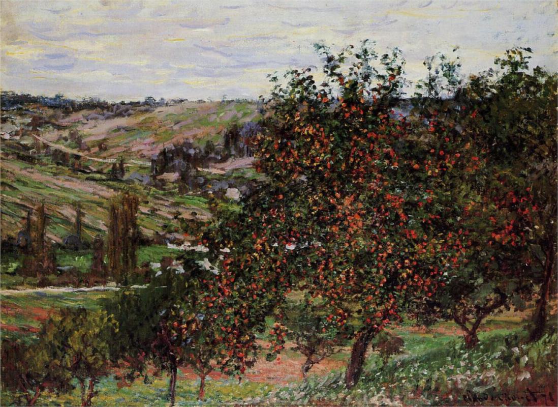 Apple Trees near Vetheuil - Claude Monet Paintings